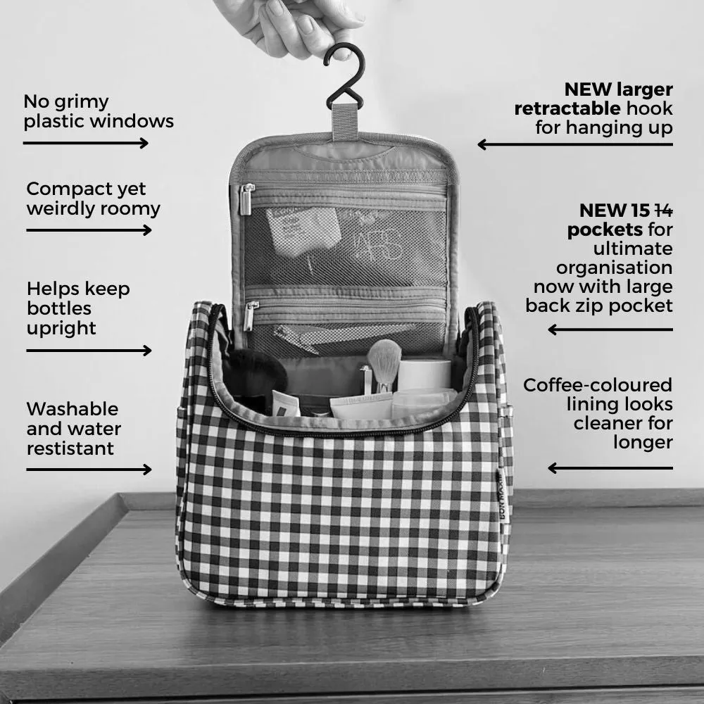 Bon Voyage Travel Toiletry Bag -- Black Houndstooth