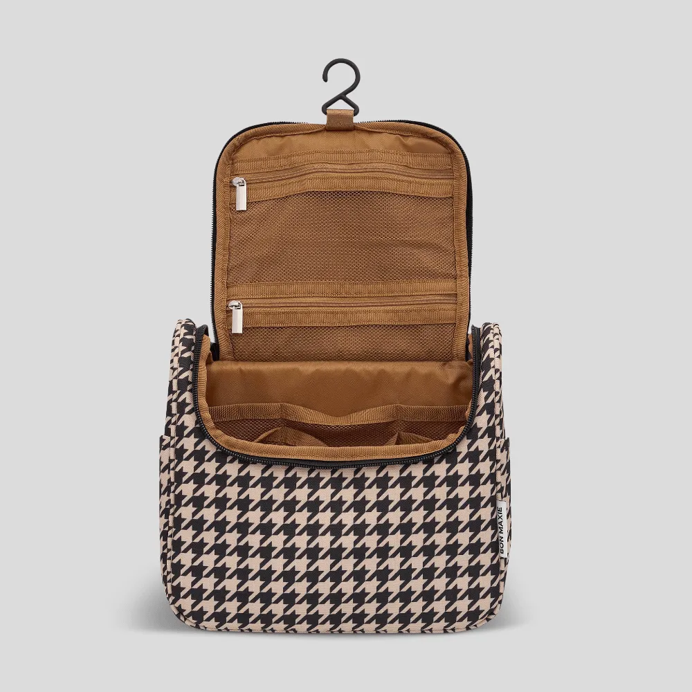 Bon Voyage Travel Toiletry Bag -- Black Houndstooth