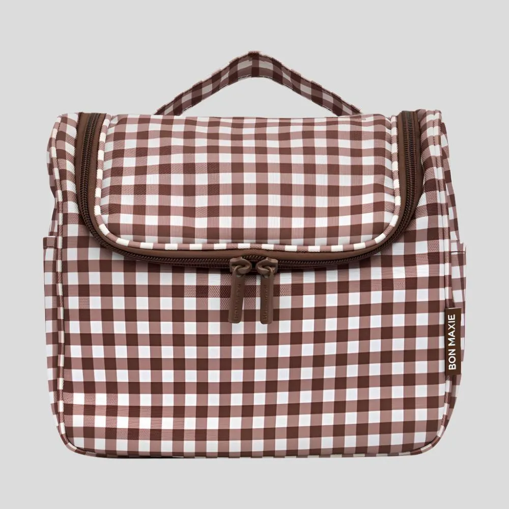 Bon Voyage Travel Toiletry Bag -- Chocolate Gingham