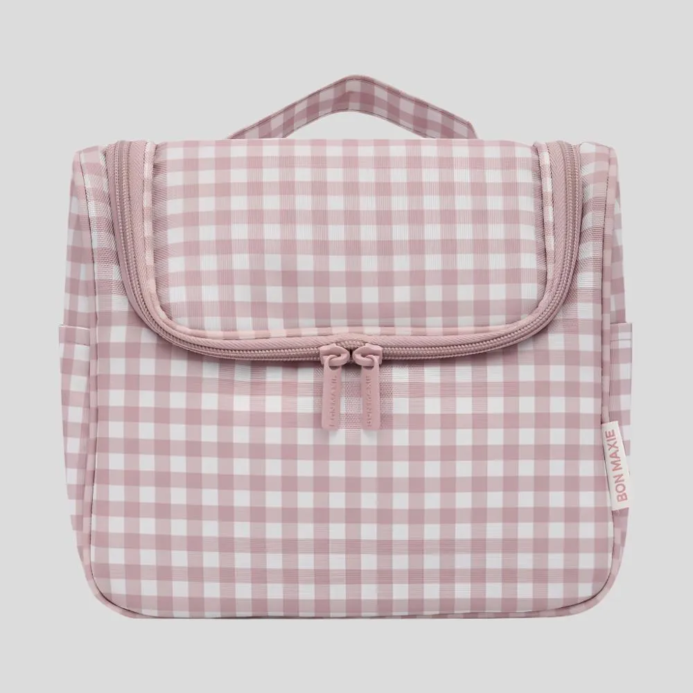 Bon Voyage Travel Toiletry Bag -- Milk Tea Gingham