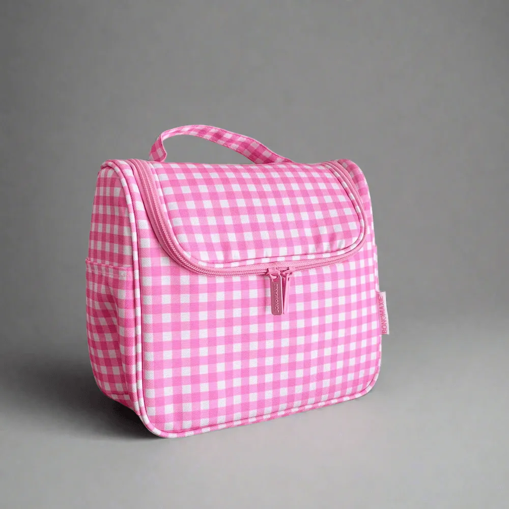 Bon Voyage Travel Toiletry Bag -- Pink Gingham