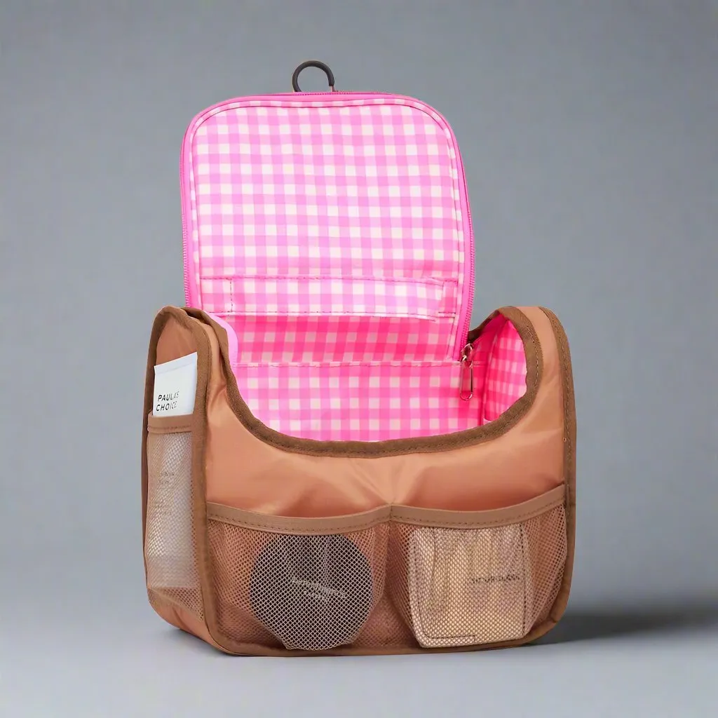 Bon Voyage Travel Toiletry Bag -- Sage Gingham