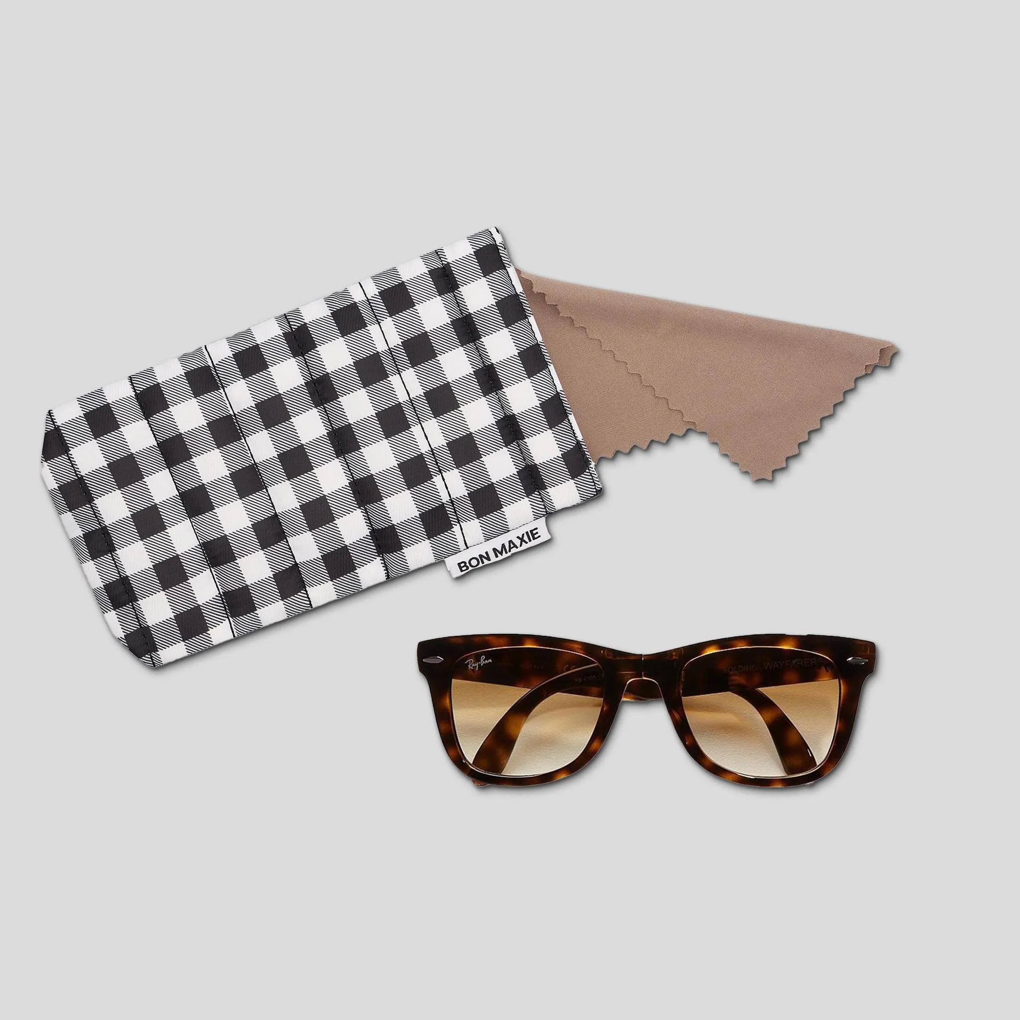Easy-Squeezy Glasses Case -- Black Gingham