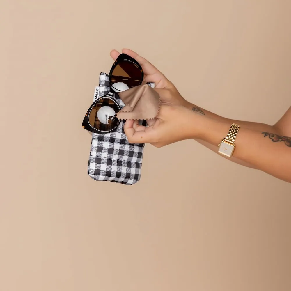Easy-Squeezy Glasses Case -- Black Gingham