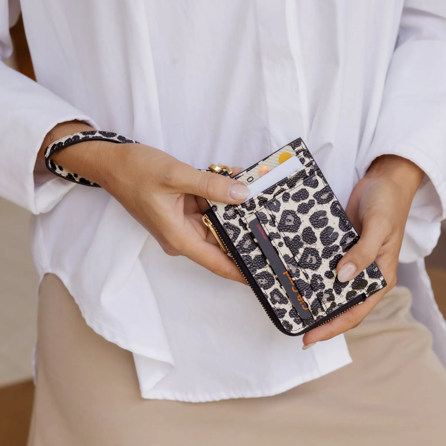 Everyday Leather Mini Wallet -- Leopard