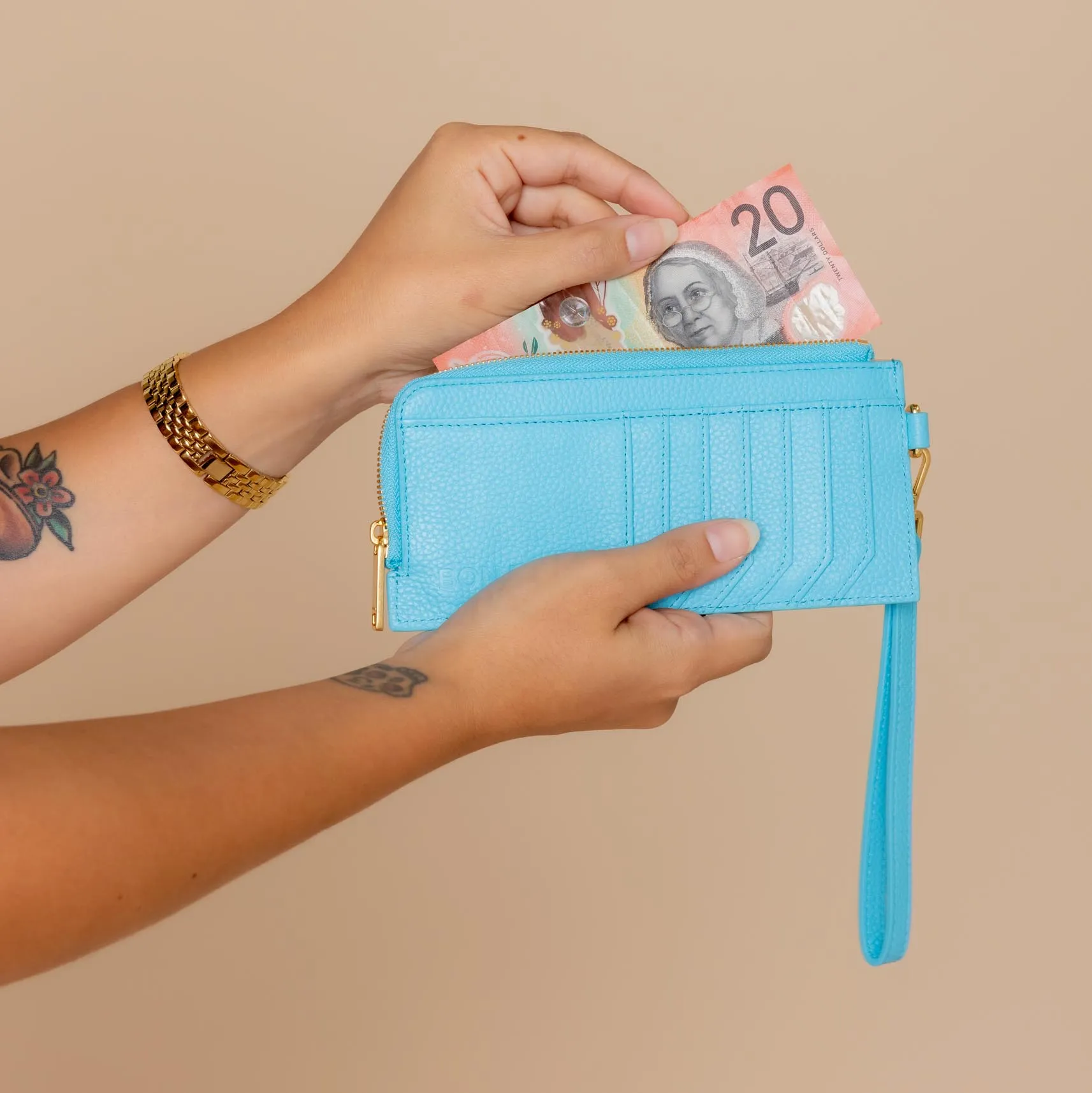 Everyday Leather Slimline Wallet -- Electric Blue