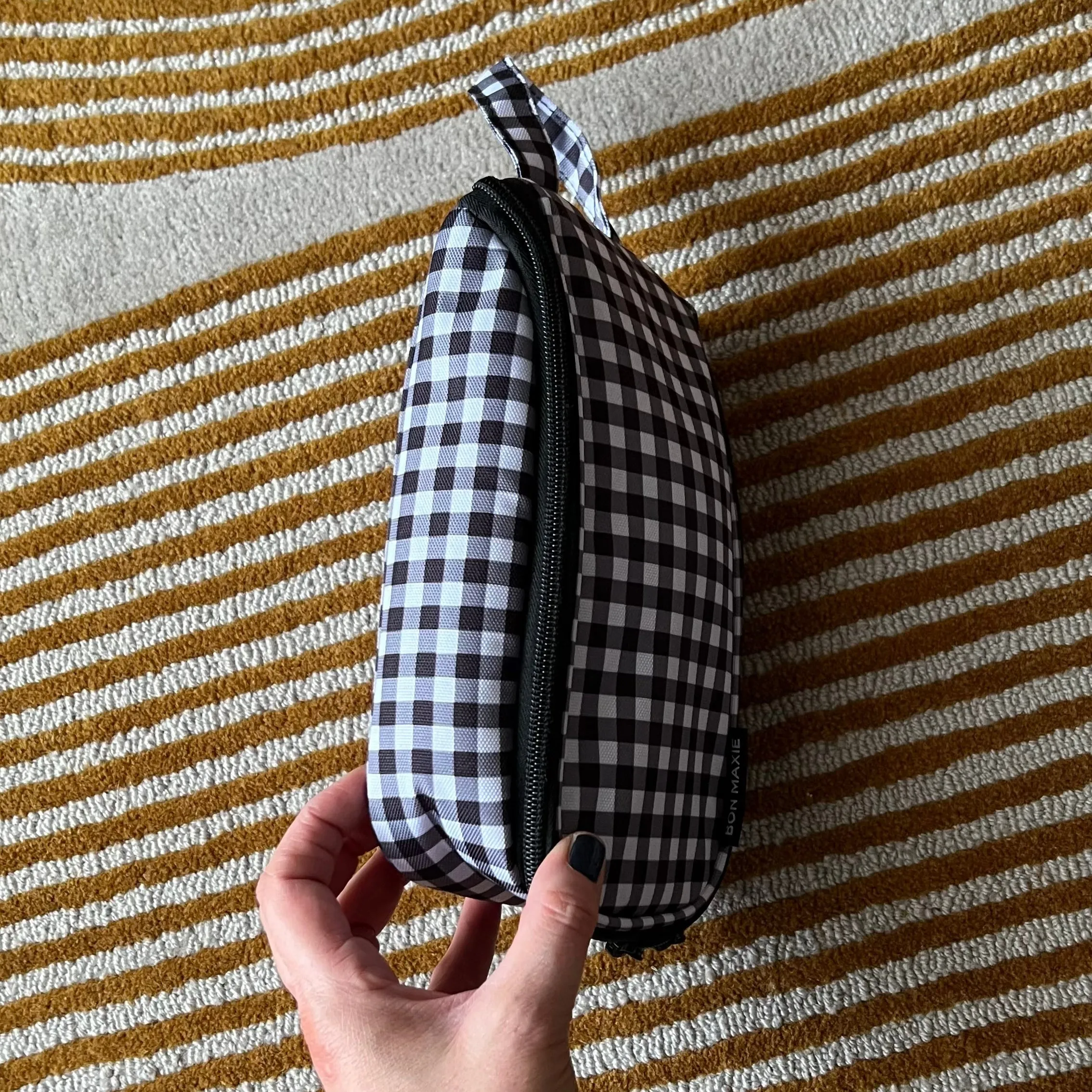 Everyday Slimline Toiletry Bag -- Black Gingham