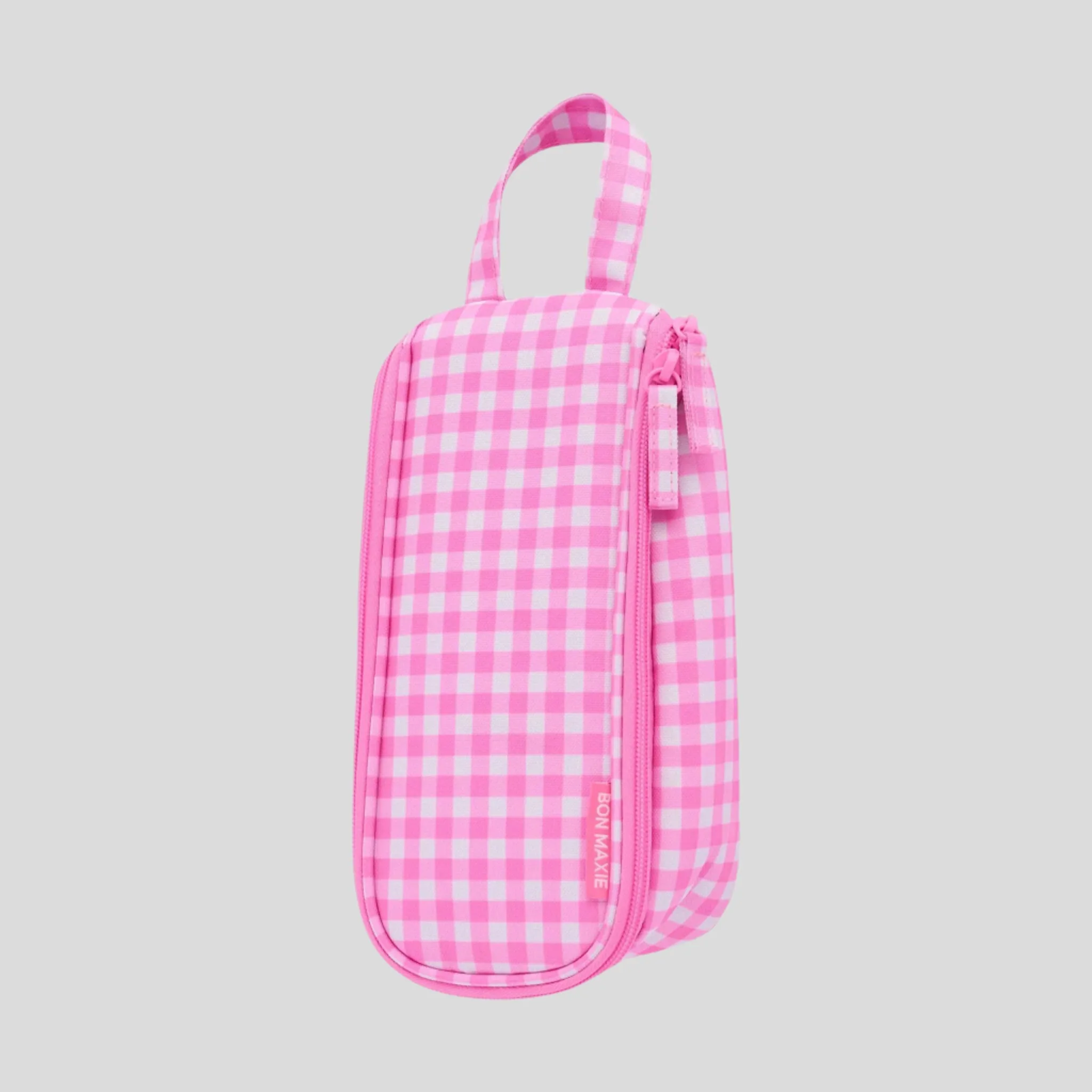 Everyday Slimline Toiletry Bag -- Neon Pink Gingham