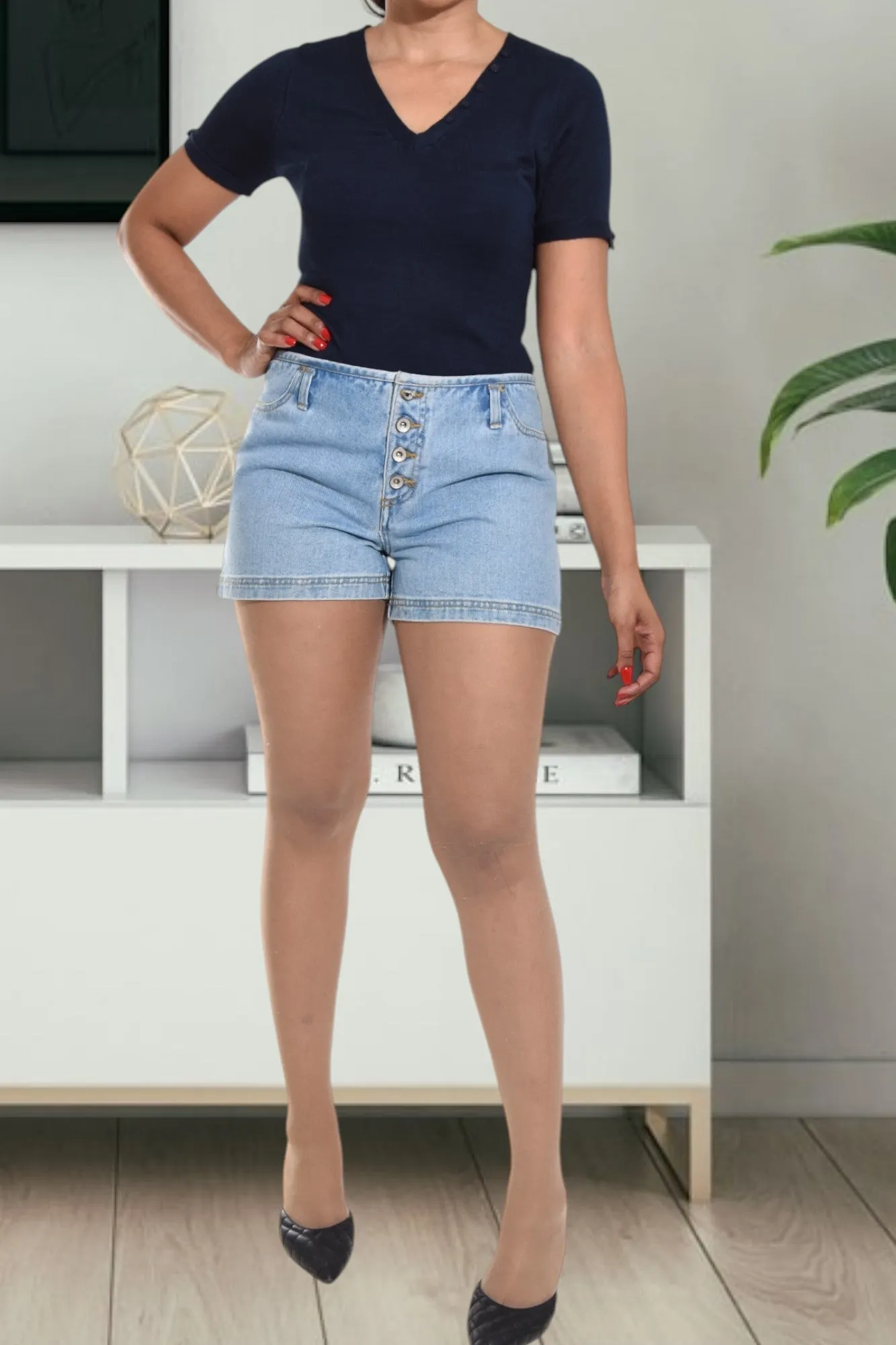 Ladies Light Denim Shorts