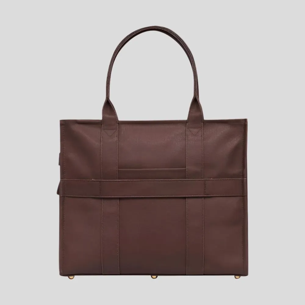 Large Bon Vivant Structured Tote Bag -- Chocolate