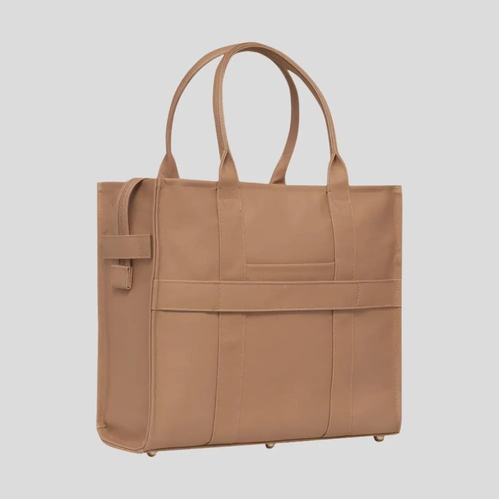 Large Bon Vivant Structured Tote Bag -- Tan