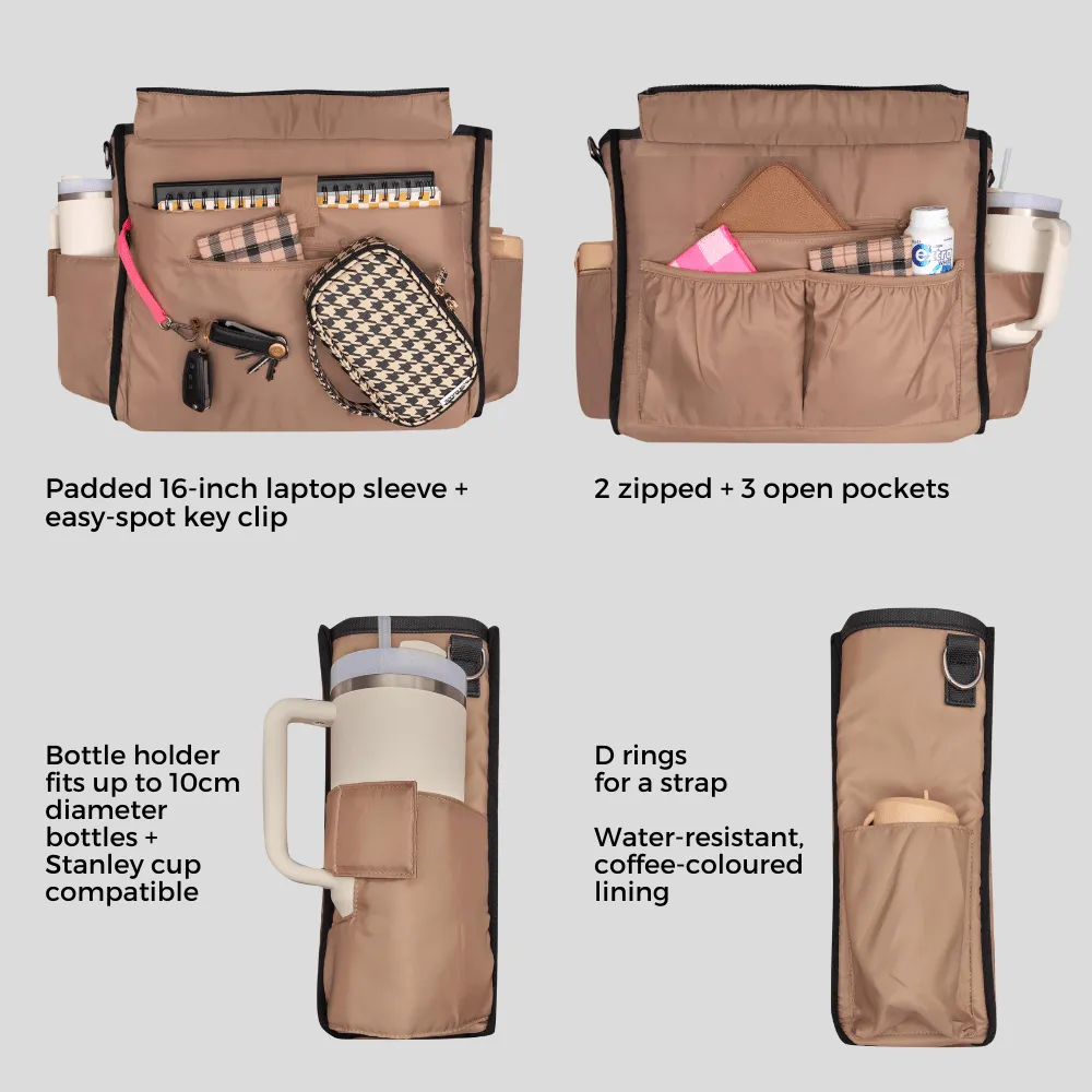 Large Bon Vivant Structured Tote Bag -- Tan