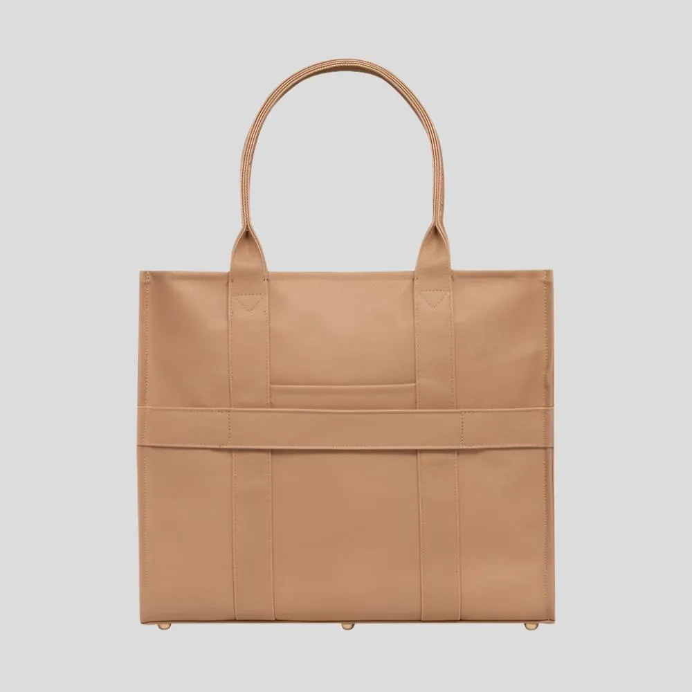 Large Bon Vivant Structured Tote Bag -- Tan