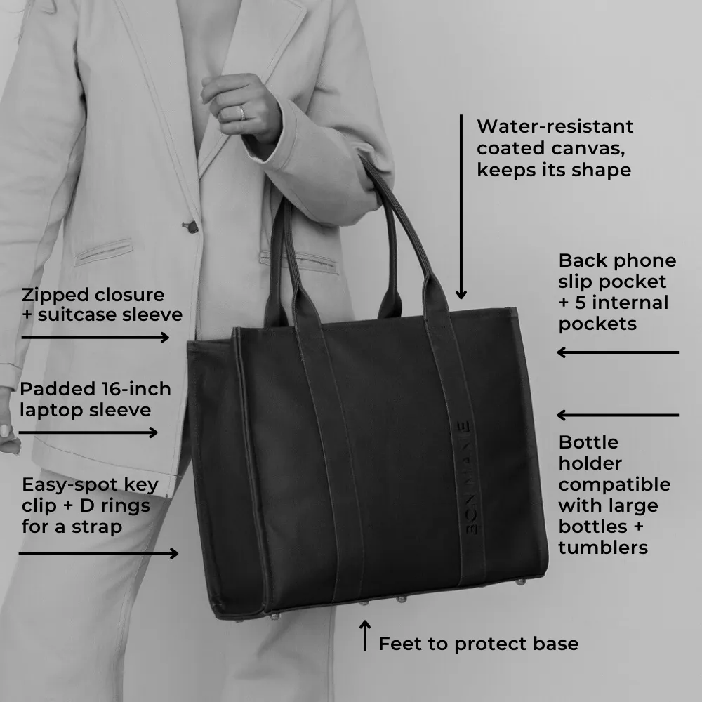 Large Bon Vivant Structured Tote Bag -- Tan