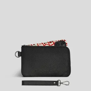 Leather Phone Wallet Pouch -- Black