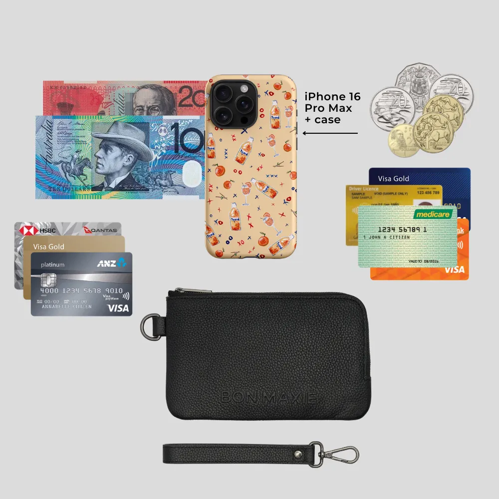 Leather Phone Wallet Pouch -- Milk Tea