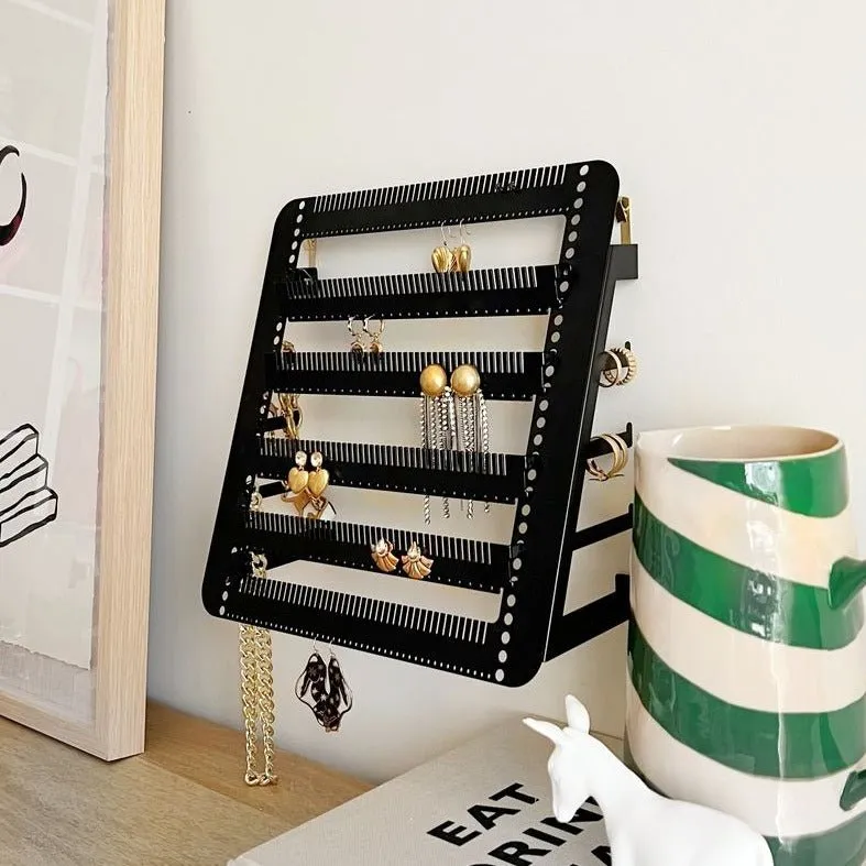 Metal Easy-Drop Jewellery Stand/Hanger -- Black
