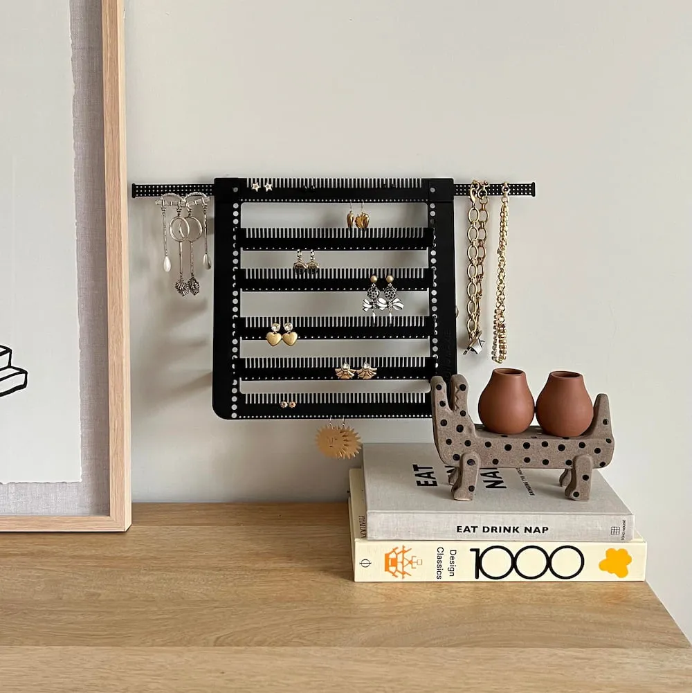 Metal Easy-Drop Jewellery Stand/Hanger -- Black