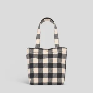 Mini Bonnie Tote Bag -- Black Gingham
