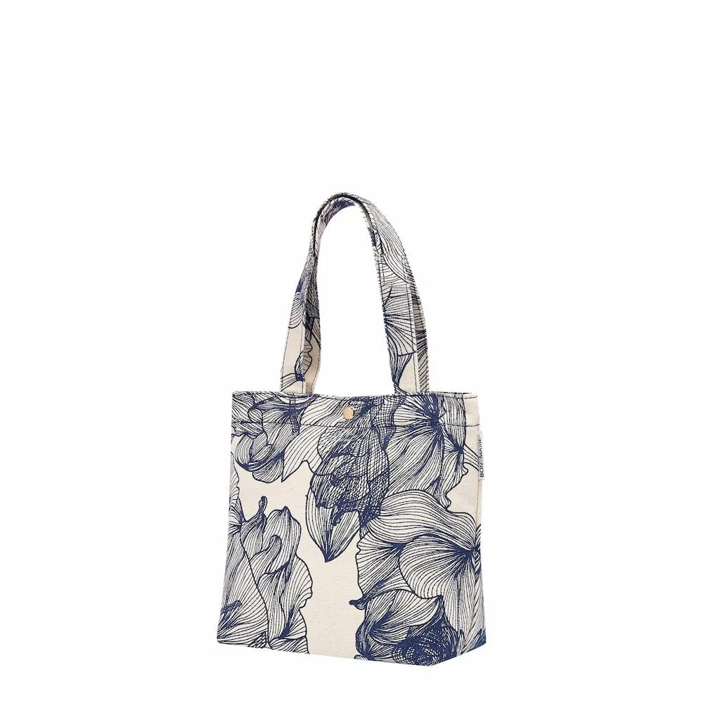 Mini Bonnie Tote Bag -- Navy Floral