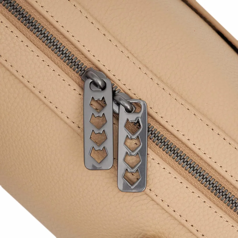 Mini Leather Accomplice Shoulder Bag -- Almond