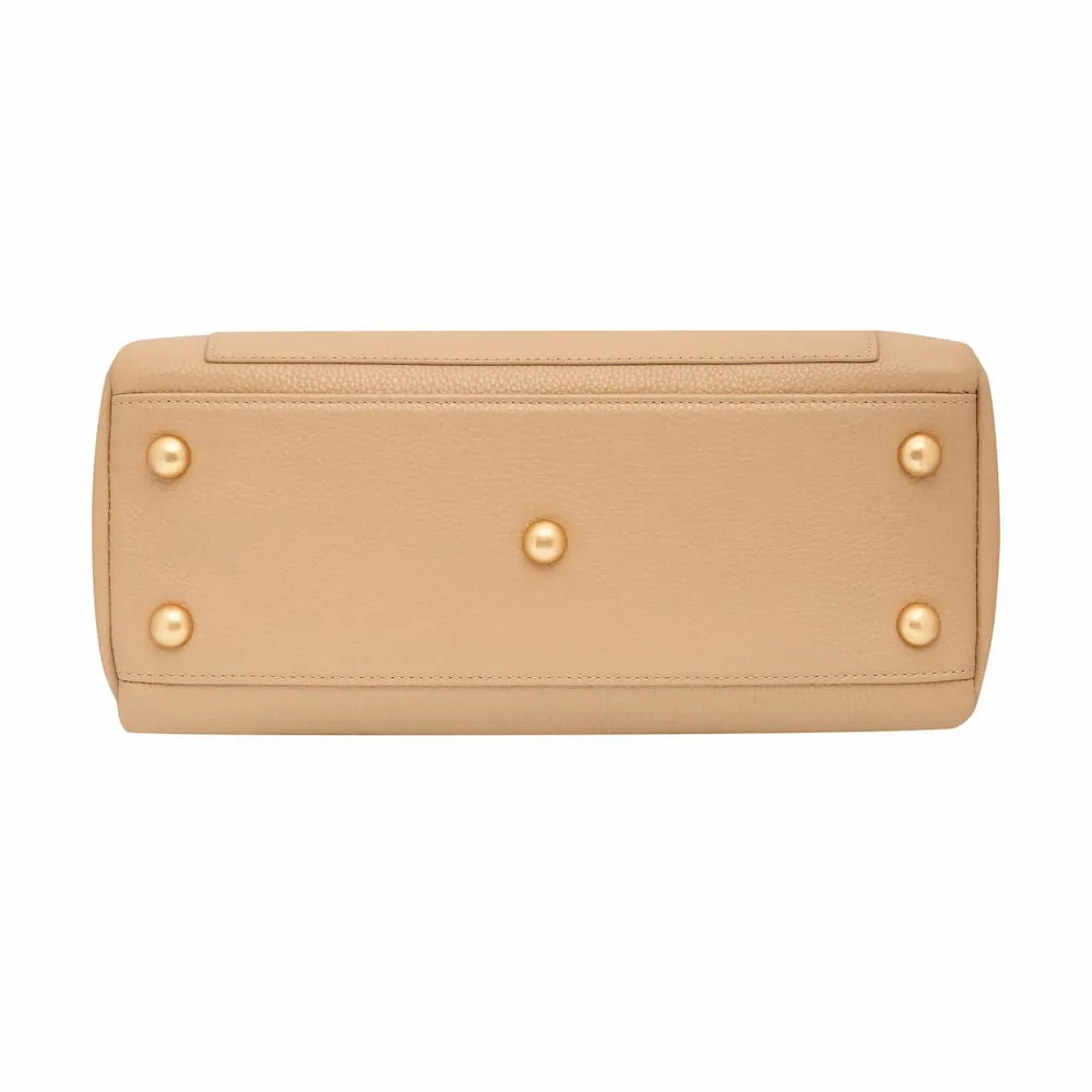 Mini Leather Accomplice Shoulder Bag -- Almond
