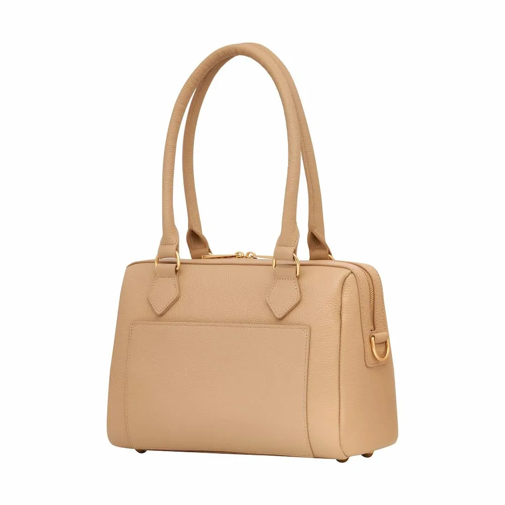 Mini Leather Accomplice Shoulder Bag -- Almond