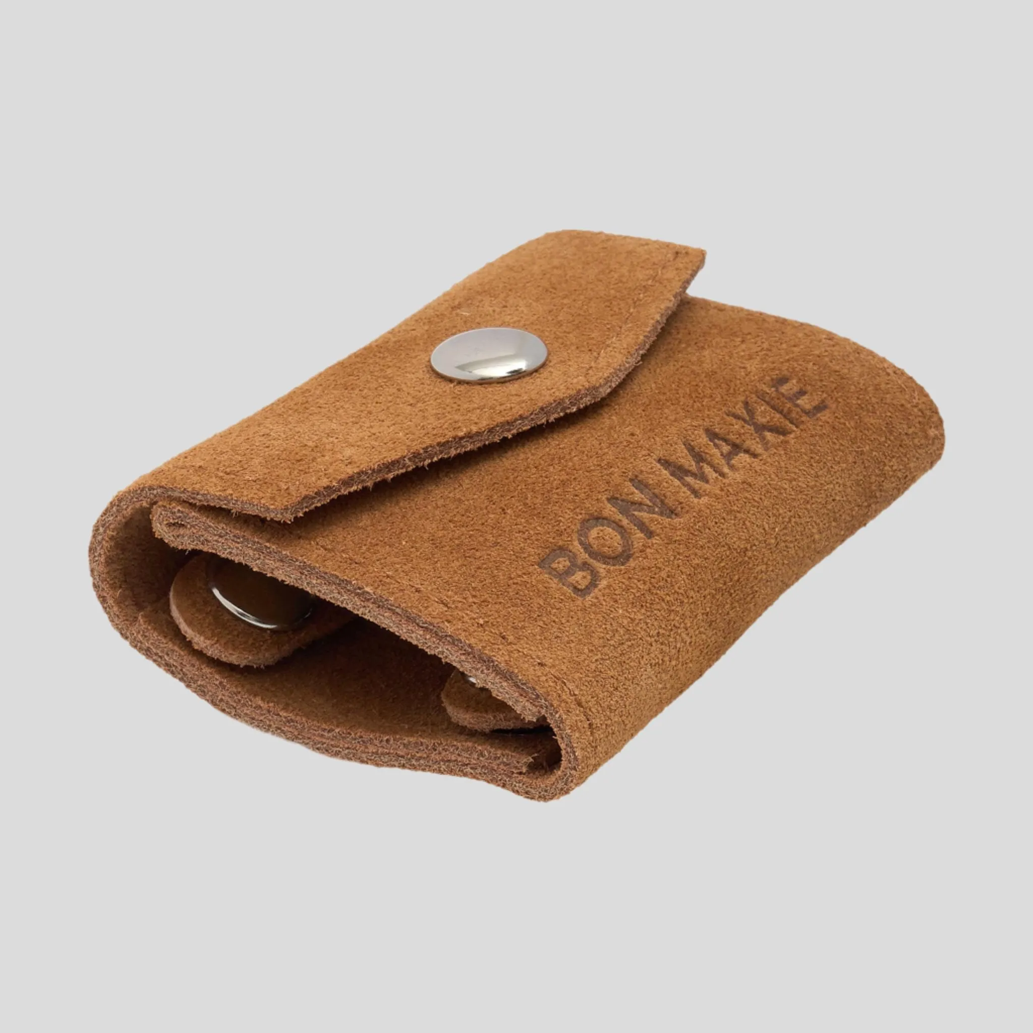 Mini Leather Jewellery Case -- Tan Suede