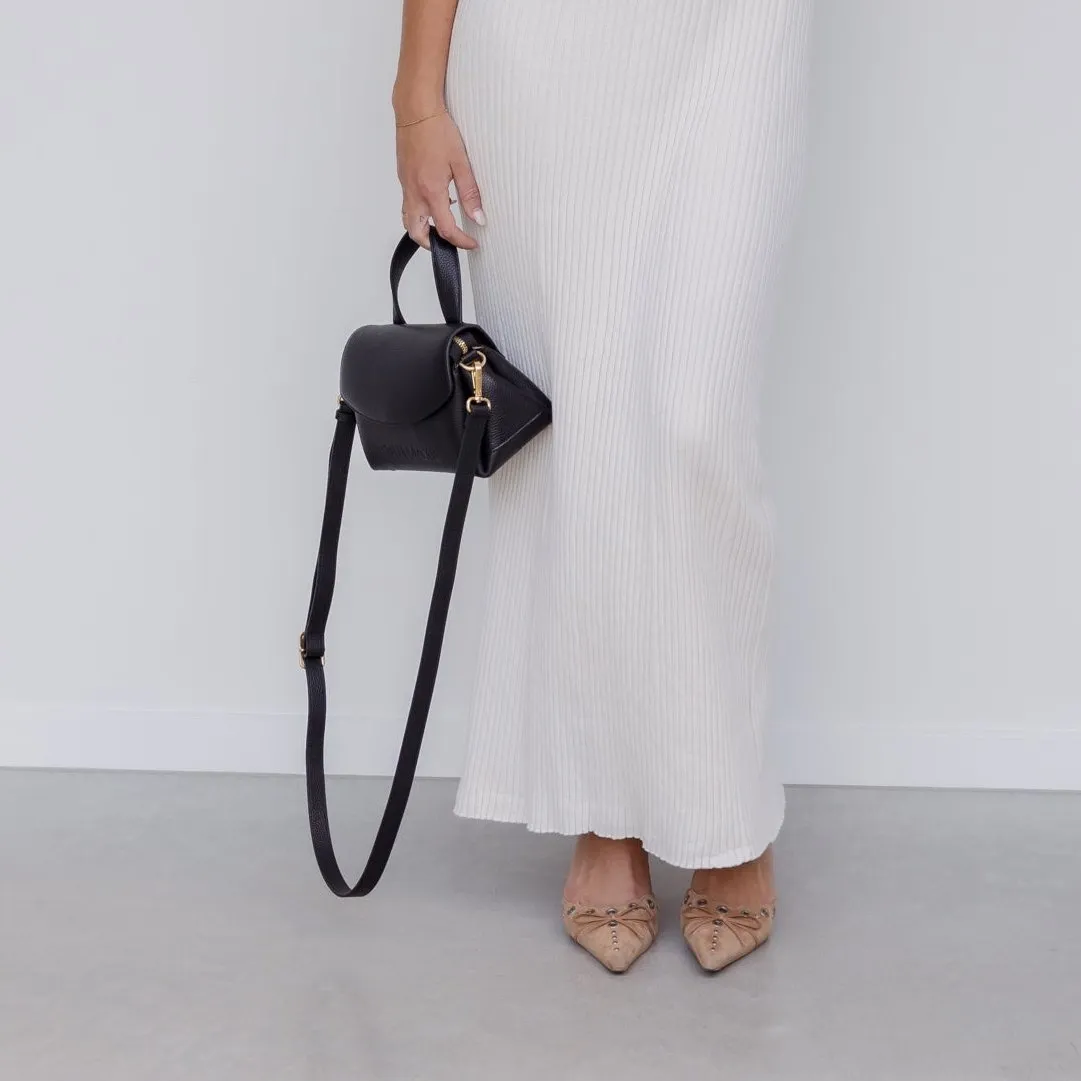 Mini Tryhard Leather Crossbody Bag -- Black