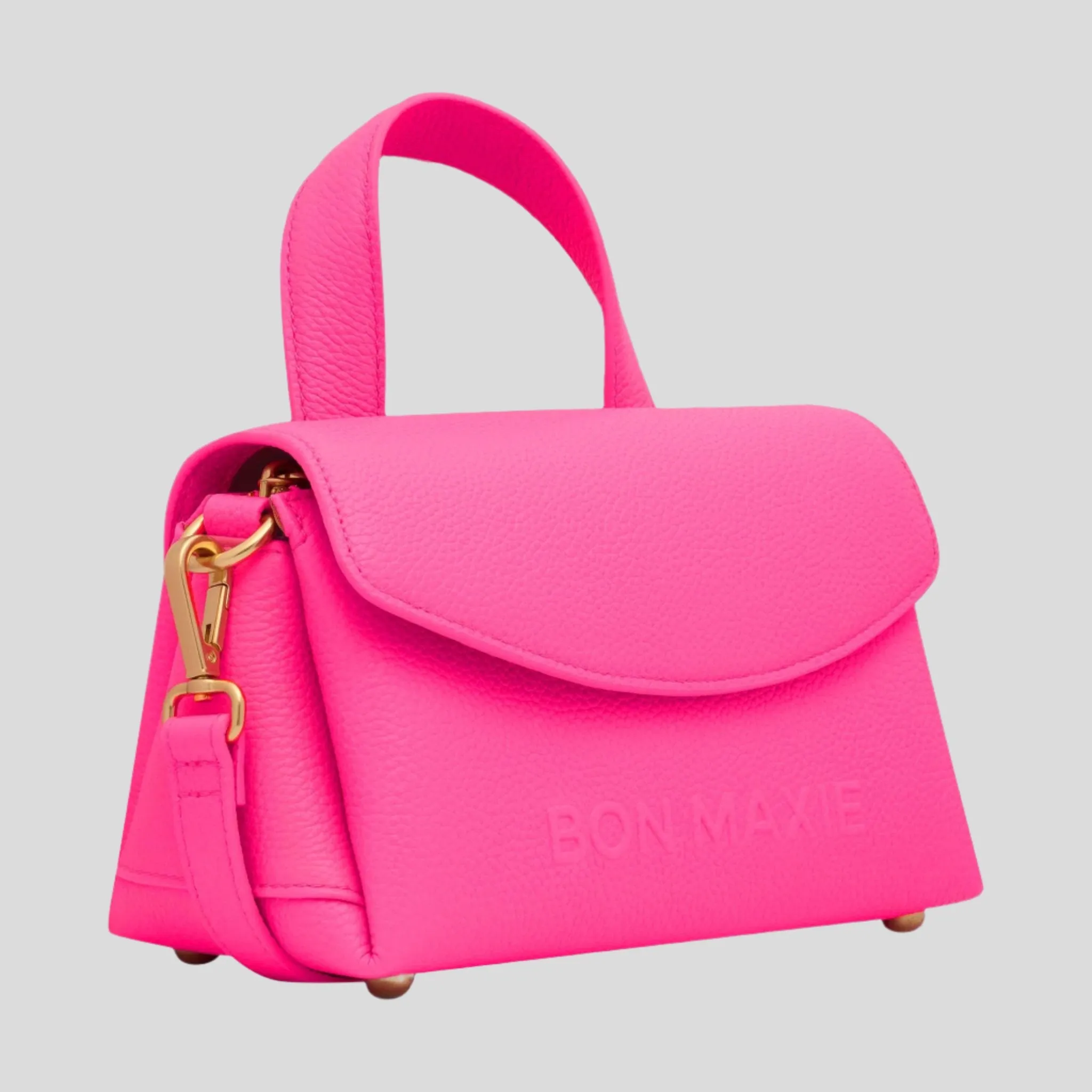 Mini Tryhard Leather Crossbody Bag -- Neon Pink