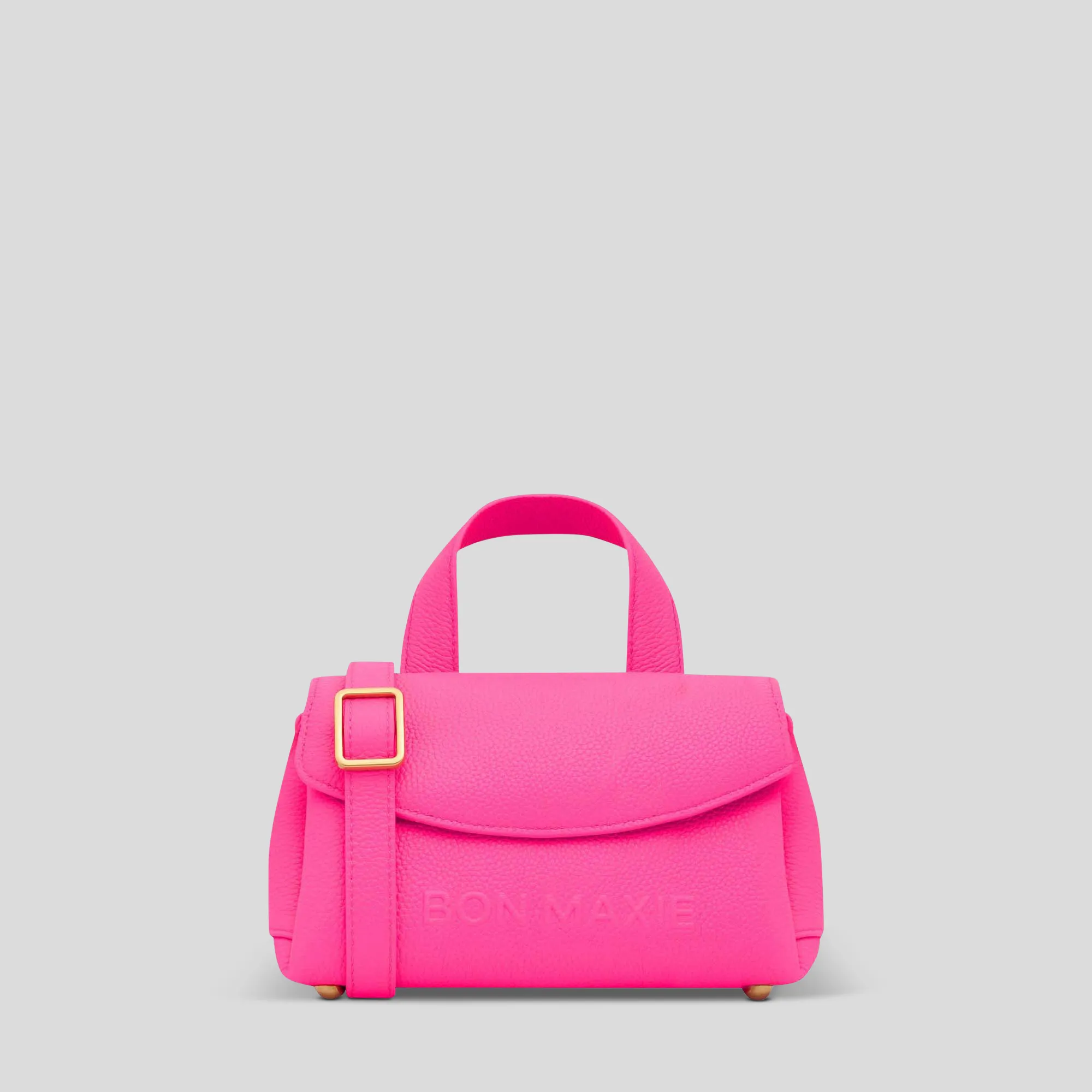 Mini Tryhard Leather Crossbody Bag -- Neon Pink