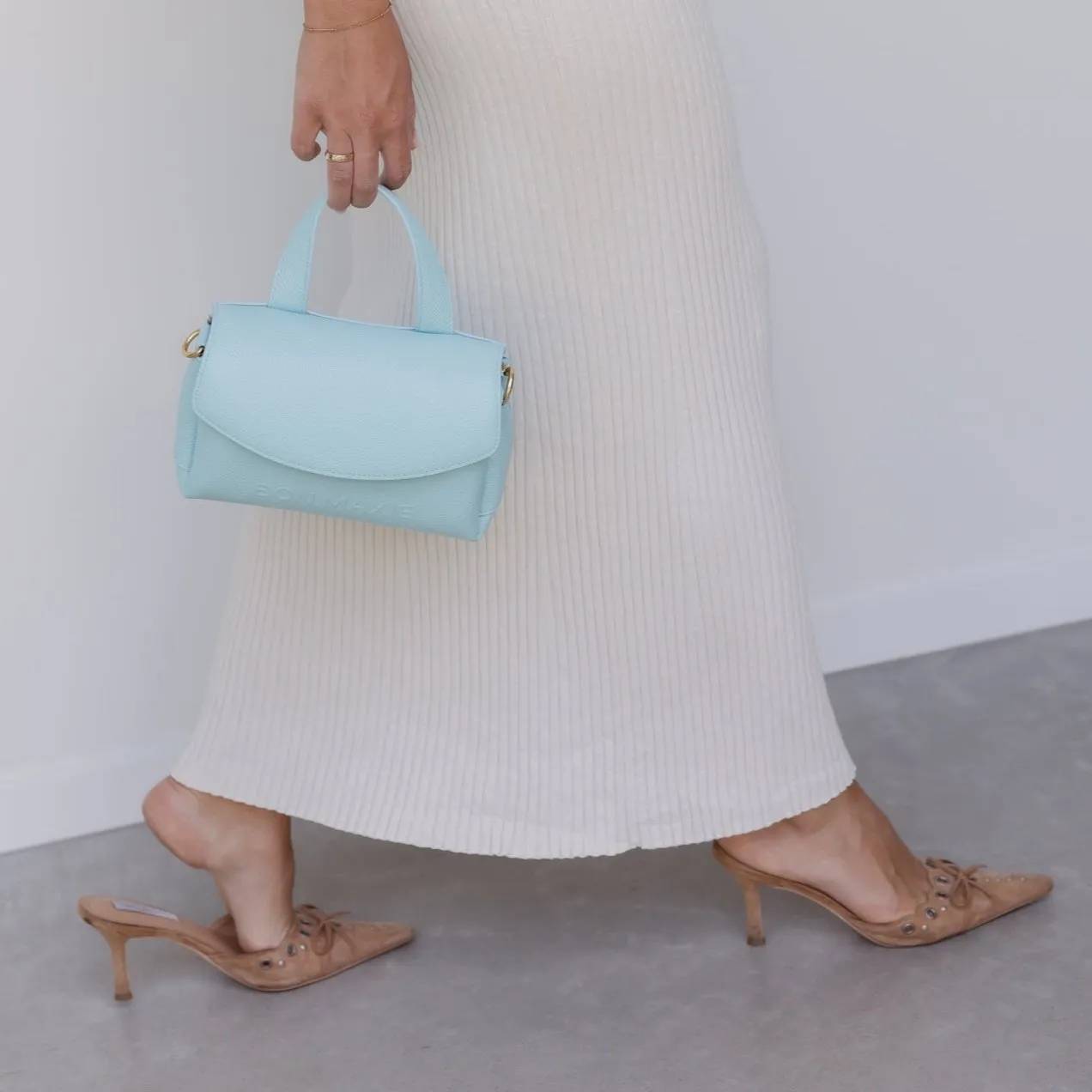 Mini Tryhard Leather Crossbody Bag -- Sky Blue