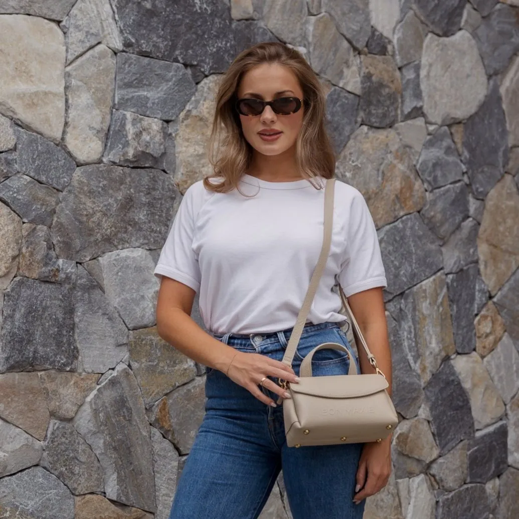 Mini Tryhard Leather Crossbody Bag -- Stone