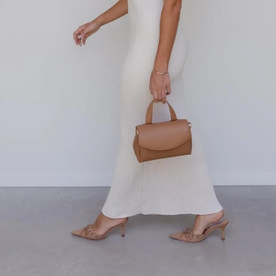 Mini Tryhard Leather Crossbody Bag -- Tan