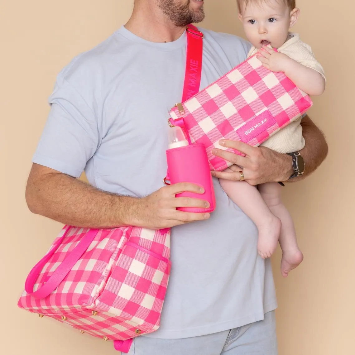 Neoprene Bottle Insulator Pocket Insert -- Neon Pink
