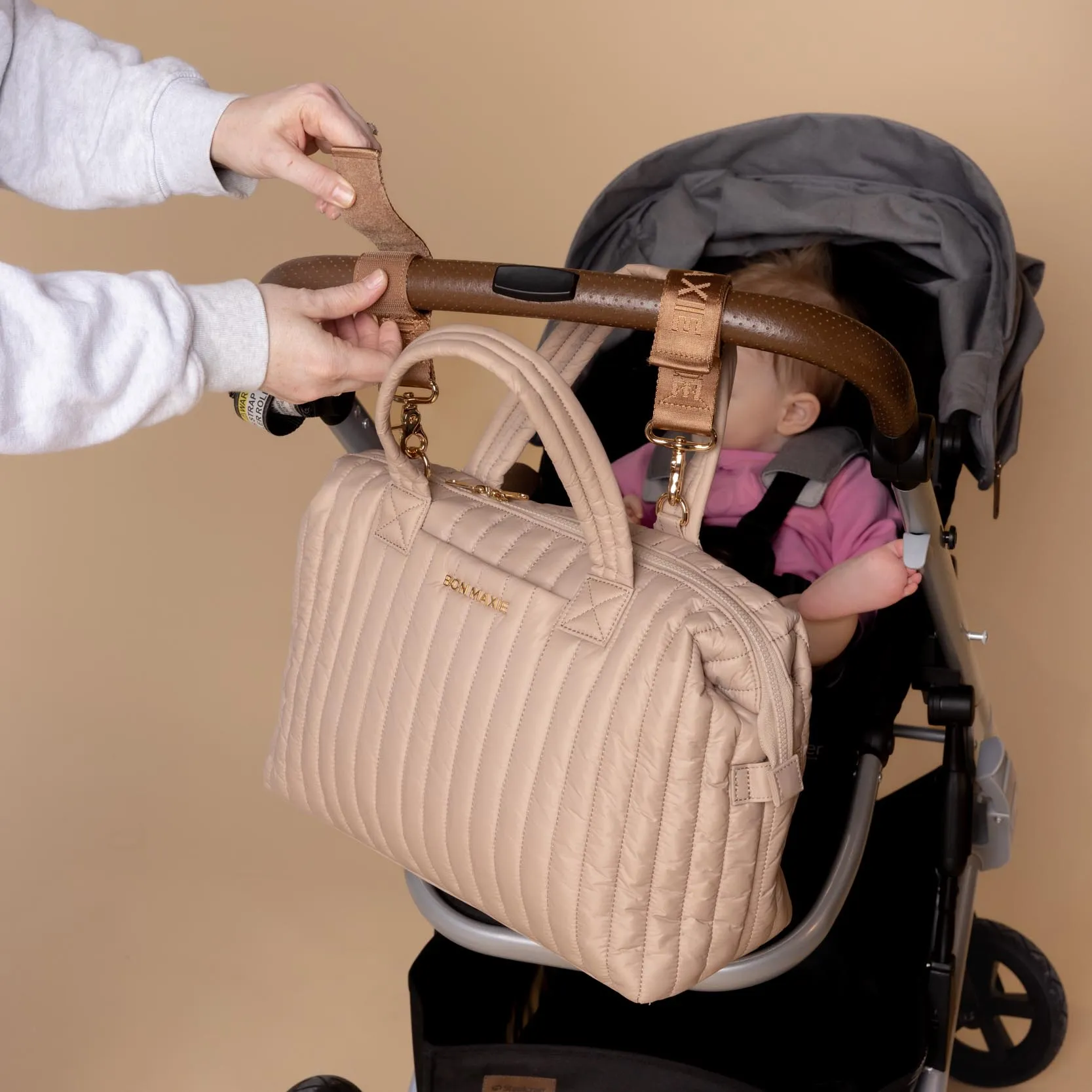 No-Slip Velcro Pram Straps -- Black