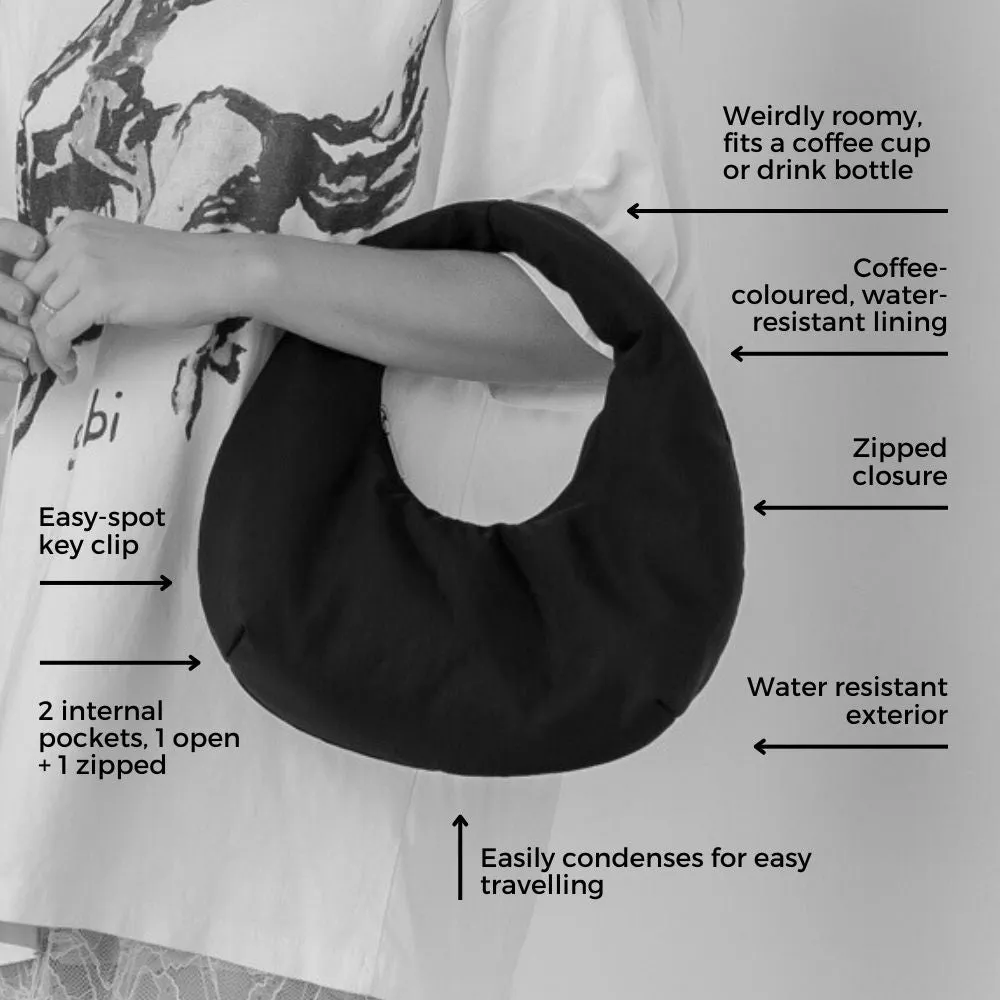 Puffy Crescent Bag -- Black