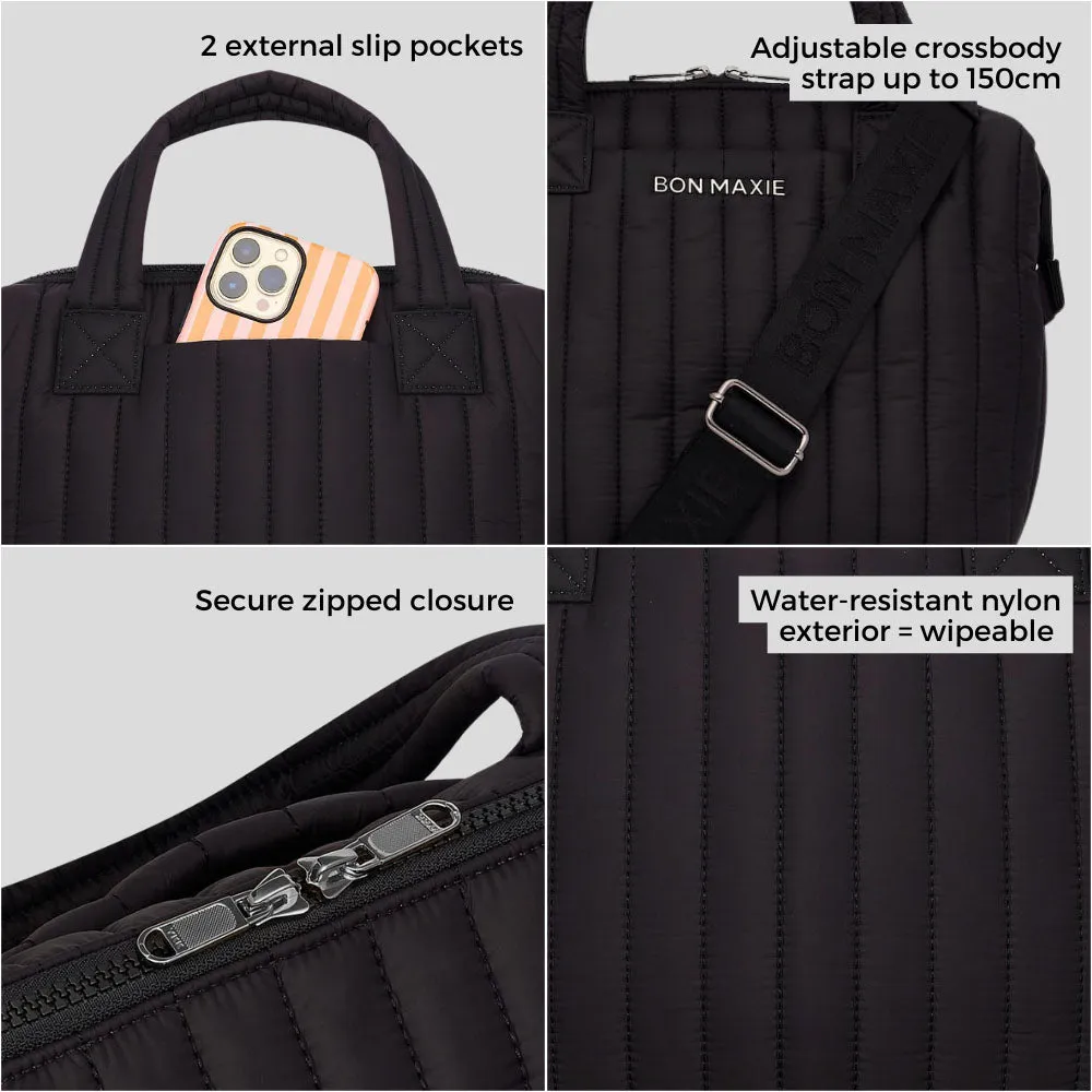 Puffy Pillow Crossbody Bag -- Black