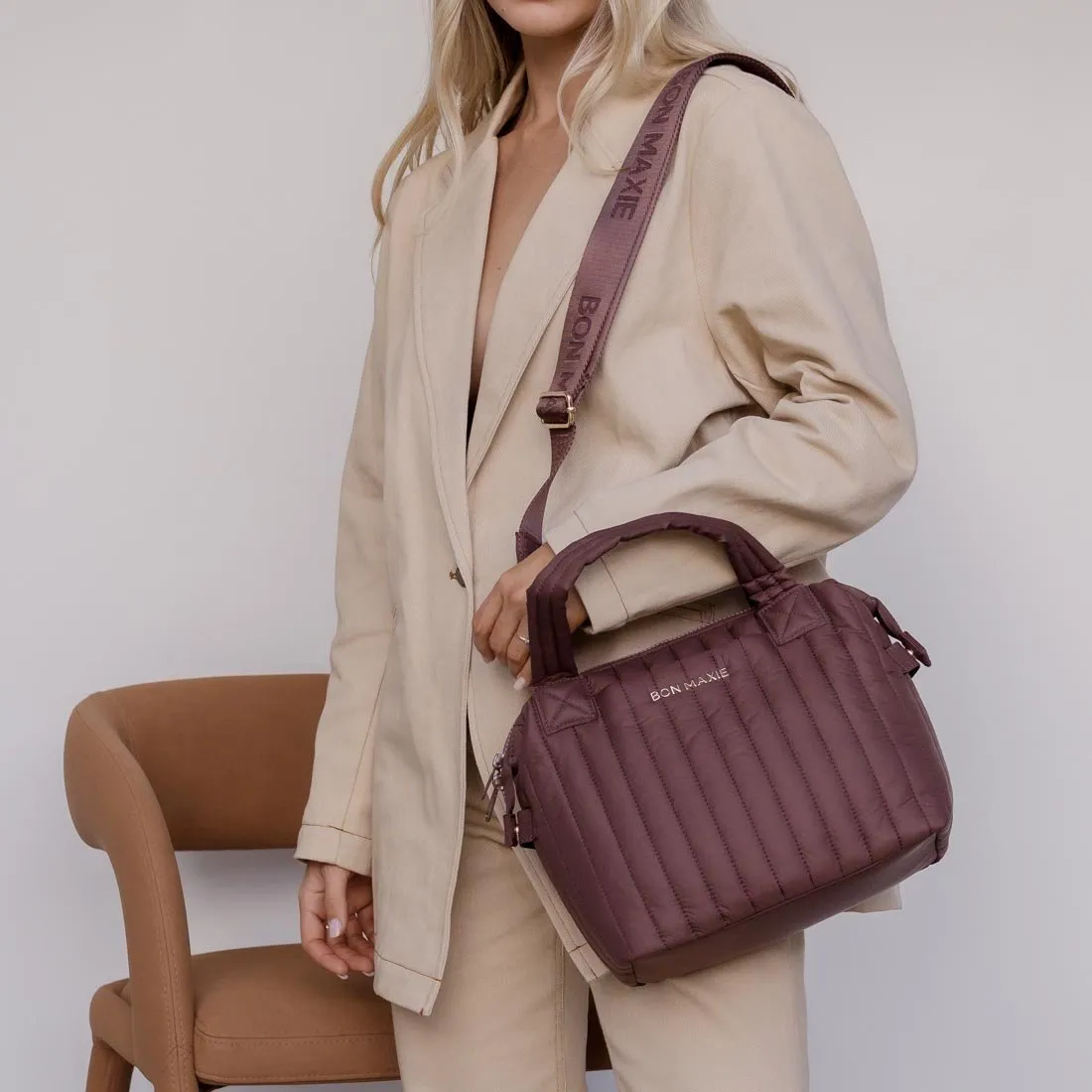 Puffy Pillow Crossbody Bag -- Chocolate