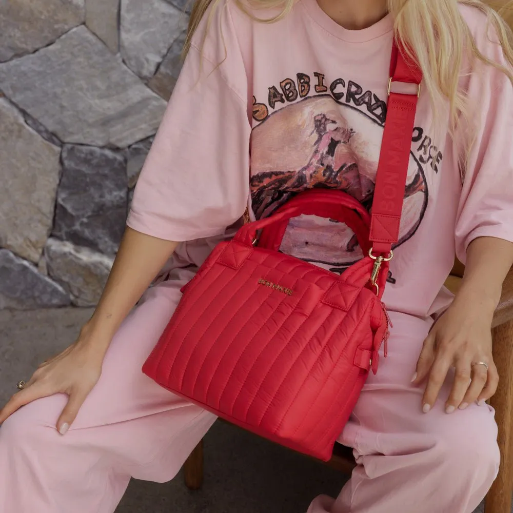 Puffy Pillow Crossbody Bag -- Red