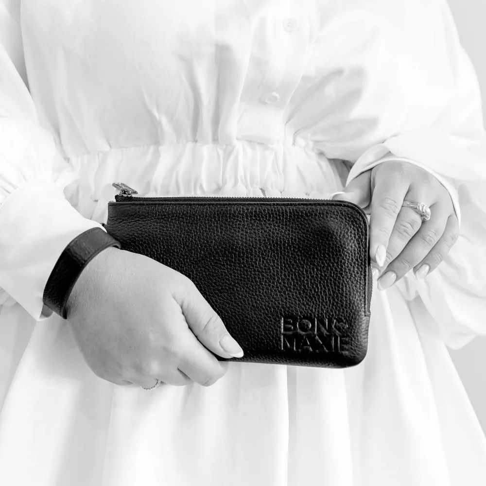 *SECONDS SALE* Leather Phone Wallet Pouch -- Fuchsia