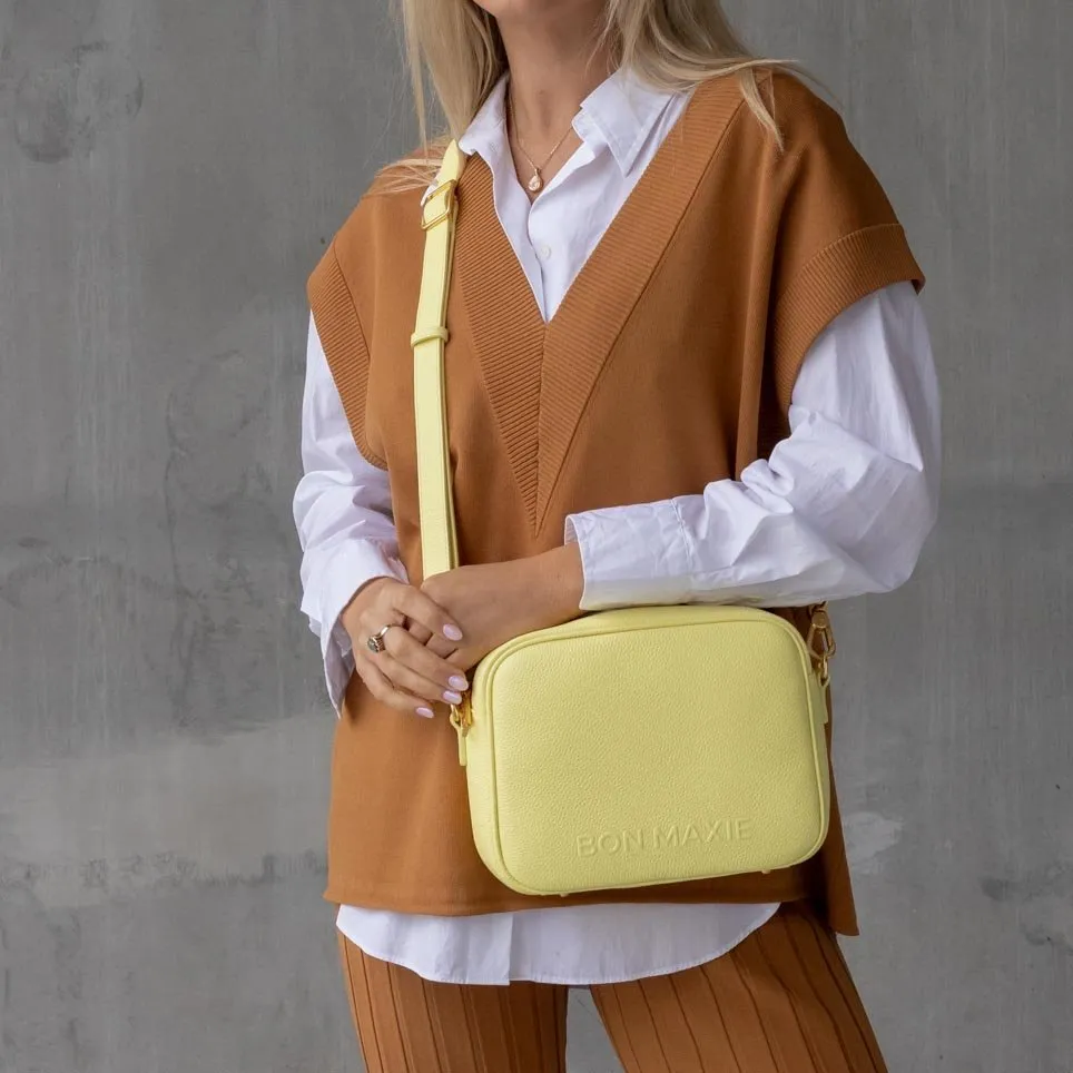 Sidekick Leather Crossbody Bag -- Lemon