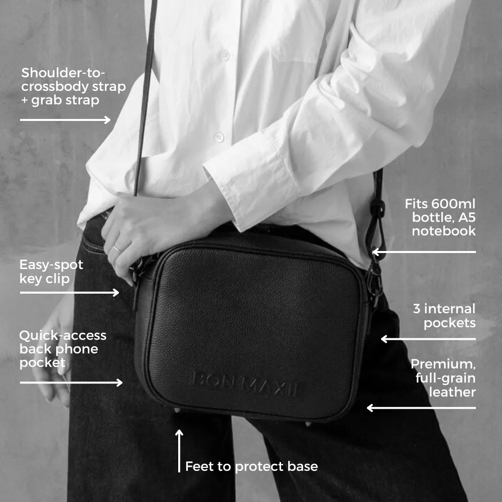 Sidekick Leather Crossbody Bag -- Lemon