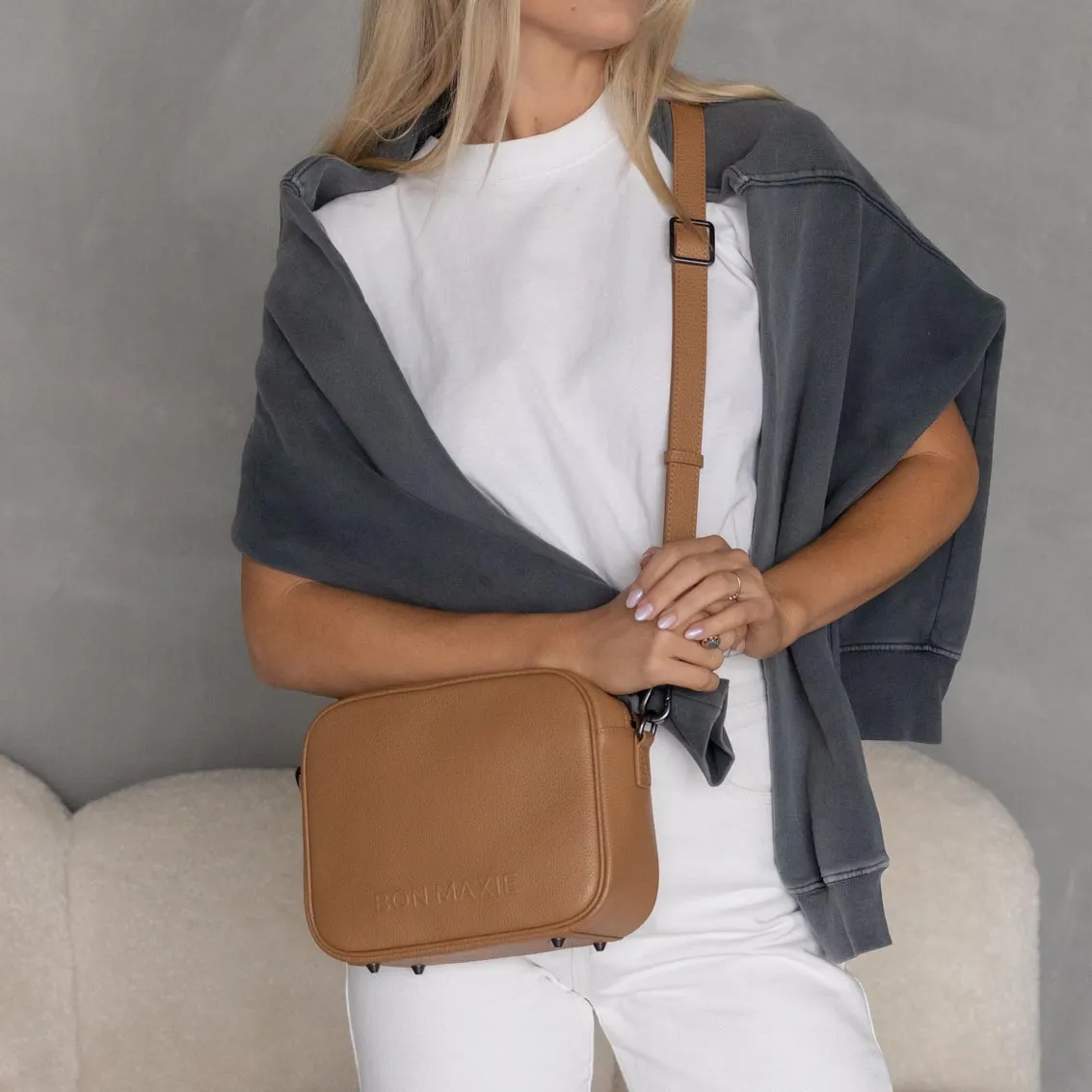 Sidekick Leather Crossbody Bag -- Tan