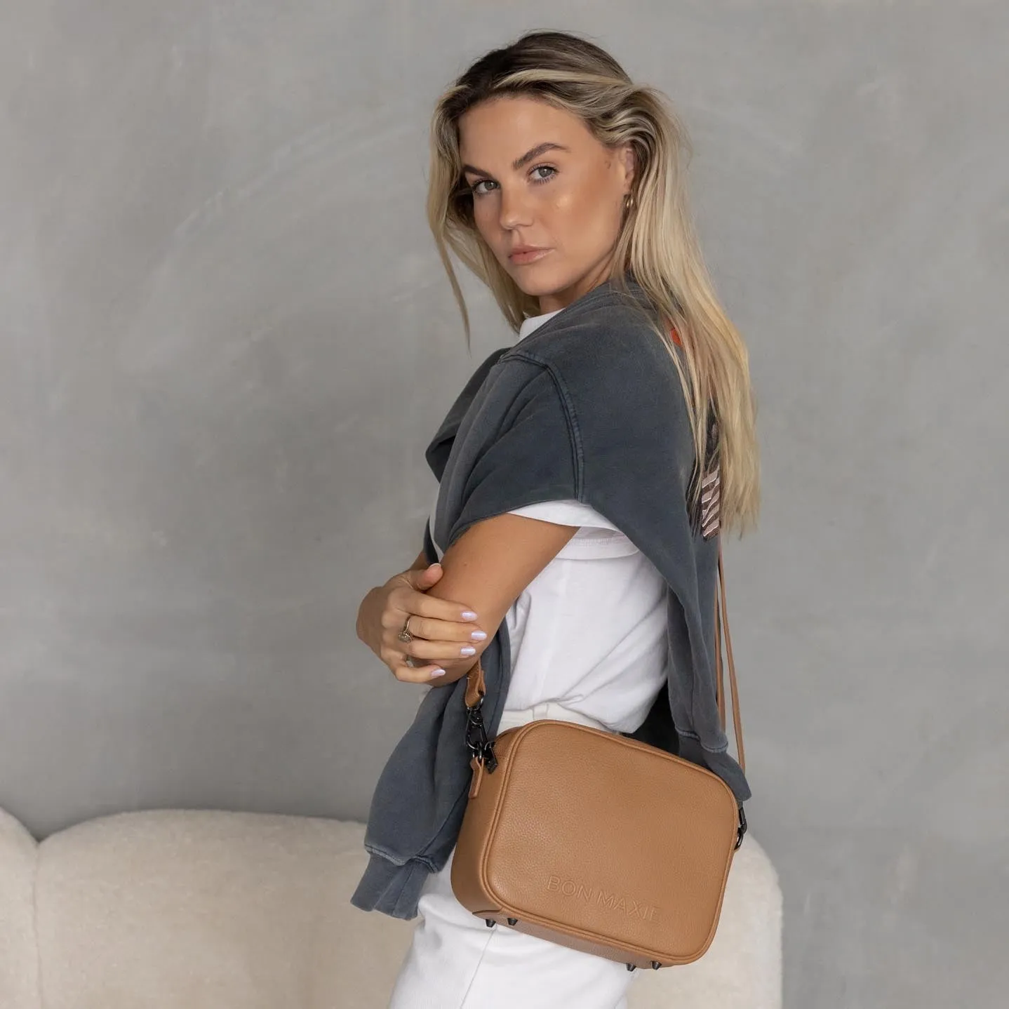 Sidekick Leather Crossbody Bag -- Tan