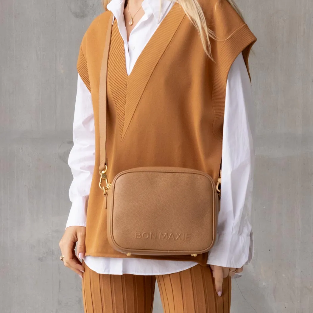 Sidekick Leather Crossbody Bag -- Tan