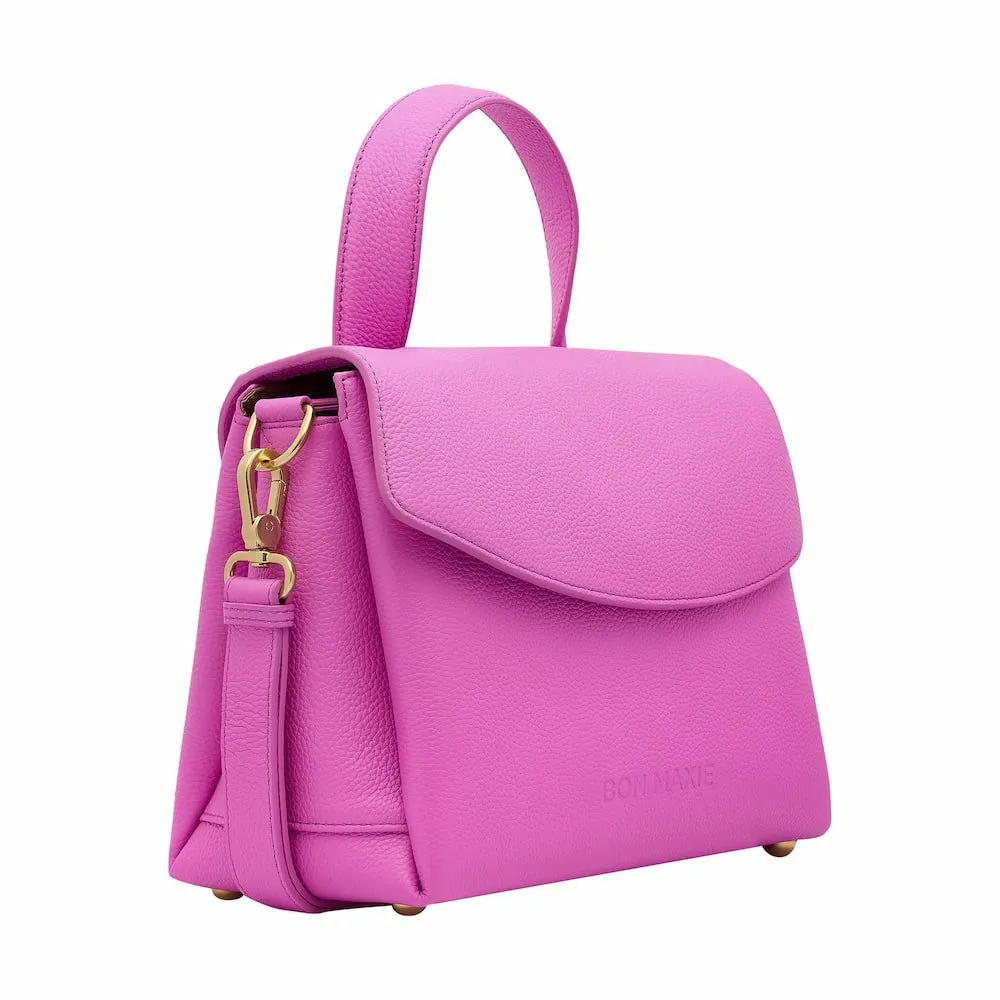 Tryhard Leather Crossbody Bag -- Fuchsia