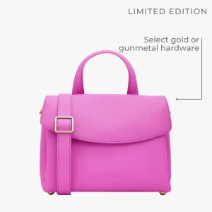 Tryhard Leather Crossbody Bag -- Fuchsia