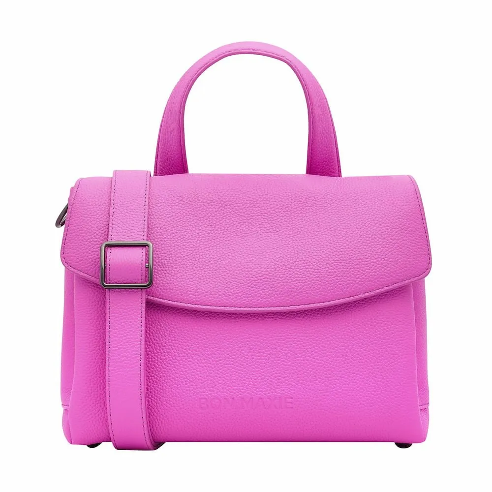 Tryhard Leather Crossbody Bag -- Fuchsia
