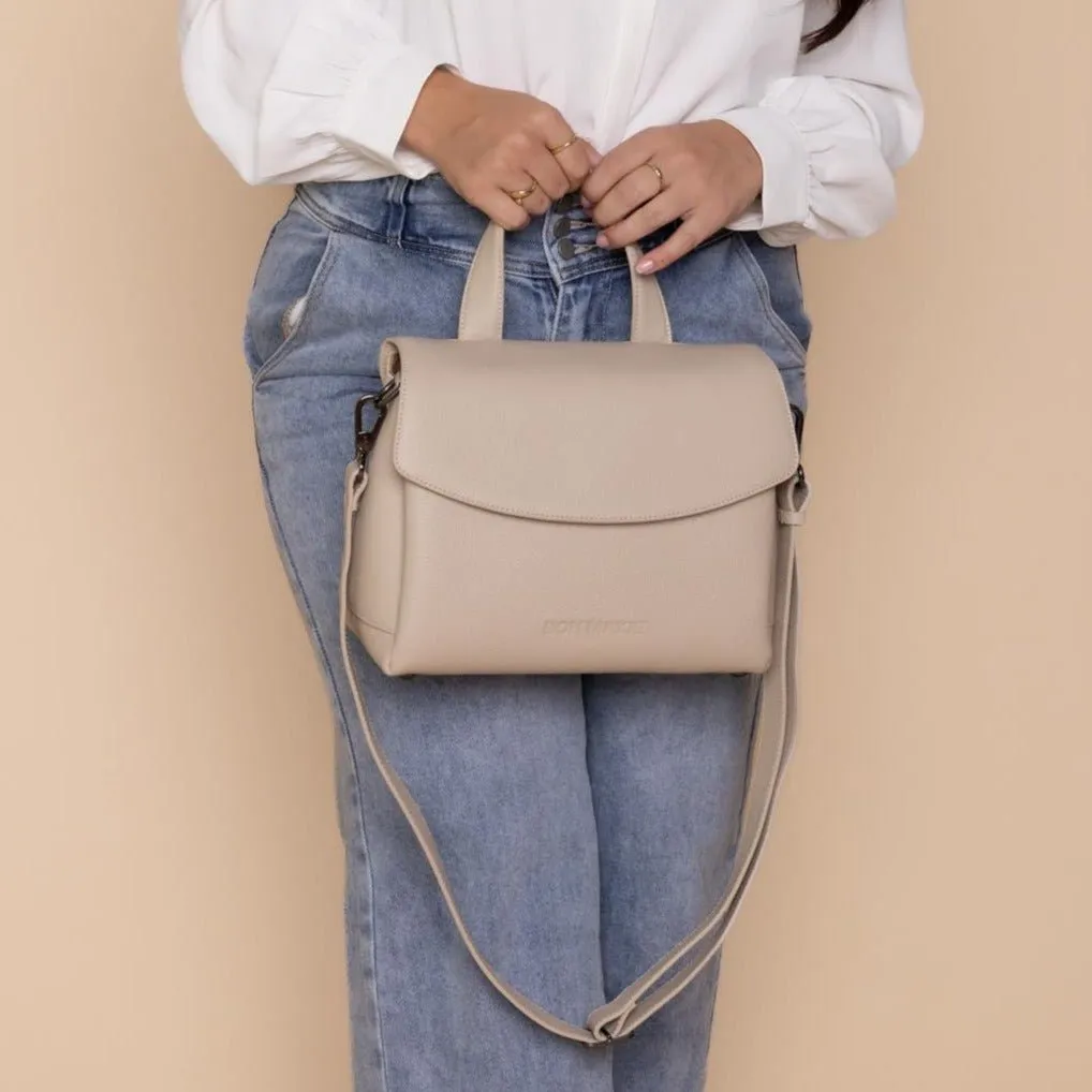Tryhard Leather Crossbody Bag -- Stone